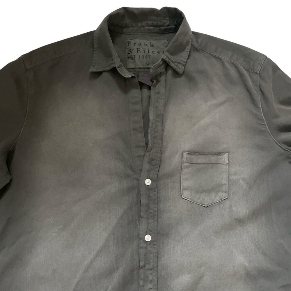 Frank & Eileen “Eileen” Famous Denim Shirt Distressed Button Up Gray Med - Picture 3 of 10